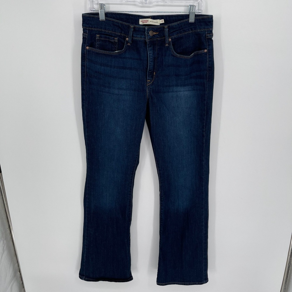 Signature by Levi Strauss Women's Blue Dark Wash‎ Mid Rise Bootcut Jeans Size 10